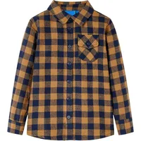 VidaXL Kinderhemd Karomuster Cognac und Blau 104