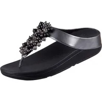 FitFlop Damen Fino Bauble-Bead Toe-Post Sandale, Zinnschwarz, 41 EU