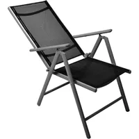 VCM Gartenstuhl Campingstuhl Liegestuhl Sitzmöbel Klappstuhl schwarz klappbar Maße