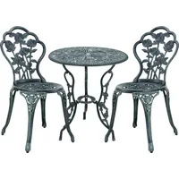 Casa.pro Balkon-Set, grün Metall, 2-Sitzer, rund, Balkonmöbel, Balkonmöbel-Sets