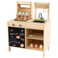 Costway Matschküche Kinderküche Spielküche Outdoor Holz, Kindergrill BBQ, Grill