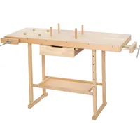 Tectake tectake® Holzwerkbank, mit 2 Schraubstöcken, 4 Stirnhölzer und
