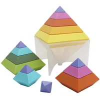 GOWI 352-00301 Regenbogen Pyramide - 15tlg, Konstruktionsspielzeug