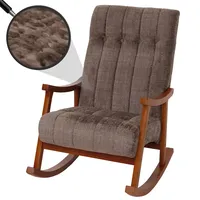 MCW Schaukelstuhl MCW-K10, Relaxsessel, Holz MVG Stoff/Textil Chenille (465g/m2)