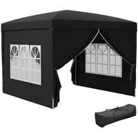 Outsunny Pavillon ca.3x3m, wasserabweisend Stabil Winterfest Pop-up Faltpavillon, UV