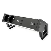 Bachmann Bachmann, DESK2 ALU BLACK 2xUTE 1xUSBC 60W 0,2m