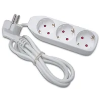 Perel Steckdosenleiste, 3 Schutzkontakt-Steckdosen, Kabel 1.5 m, 3G1.5, Innenbereich,