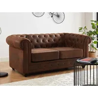 Vente-unique Sofa 2-Sitzer - Microfaser - Vintage-Look - CHESTERFIELD