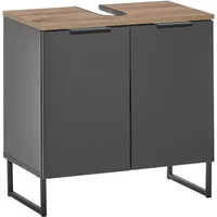 BASIC by Balculina "Denver Waschbeckenunterschrank, Badezimmerschrank 60x60x35", schwarz (schwarz