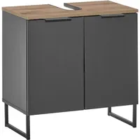 BASIC by Balculina "Denver Waschbeckenunterschrank, Badezimmerschrank 60x60x35", schwarz (schwarz