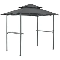 [en.casa] Pavillon mit Bartresen Gartenpavillon mit Doppelschichtdach Stahl Polyester