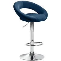 CLP Barhocker Olinda Samt blau/chrom