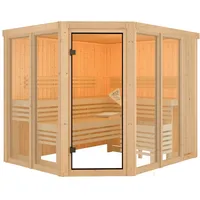 Karibu Sauna Araya Superior mit Eckeinstieg 68 mm Ohne