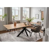 Main Möbel Ausziehtisch 180(265)x100cm "Hamburg" Wildeiche & Metall schwarz