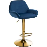 CLP Barhocker Braga Gold Samt blau