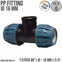 Jason Rohrverbinder T-Stück 16 mm x 3/4 Zoll frostsicher