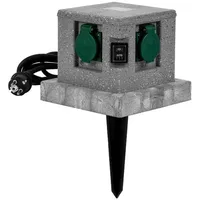 Grafner Grafner® Gartensteckdose Außensteckdose Steinoptik Quadratisch AS10785