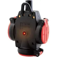ABL Hängekupplung Gummi IP54 gerade rot/schwarz Schraubklemmen