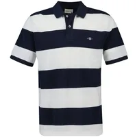 GANT Block Stripe Kurzarm-poloshirt - Evening Blue - L