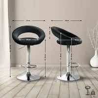CLP Barhocker Olinda Samt schwarz/chrom