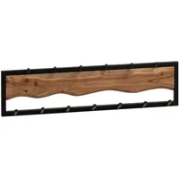 FineBuy Hakenleiste Massivholz 80 cm Garderobe Flur Metall Modern