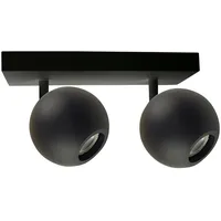 Enovalite Deckenleuchte GLOBE, GU10-Fassung, IP20, Ø10cm, 2 flammig, schwarz