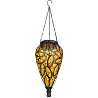 GLOBO LED Solarlaterne Hängeleuchte Lampenschirm amber, Höhe 50cm