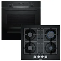 Bosch Herdset Bosch Backofen EcoClean mit Gas-Kochfeld Gasabschaltung autark
