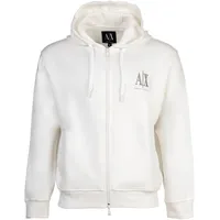 Giorgio Armani Sweatjacke mit Kapuze, Weiss, L