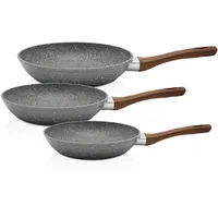 Krüger Pfannen-Set KRÜGER "Nevada", grau, Pfannen, Soft-Touch-Griff, Ø 20/24/28