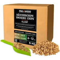 PINI 5 Kg Räucherchips Buche und Erle gemischt 6-12
