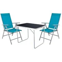Mojawo 3-tlg Camping Set Gartenmöbel Campingtisch + 2 Campingstuhl