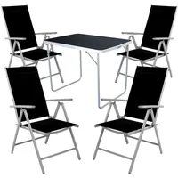 Mojawo 5-tlg Camping Set Gartenmöbel Campingtisch + 4 Campingstuhl