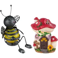 ETC Shop Solar Figuren für Außen Deko Feenhaus Gartendeko