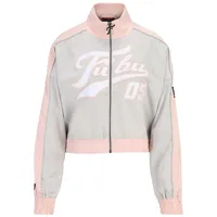 FUBU Satin Track Transition Jacket", in Grau, Größe M,