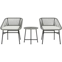 Outsunny Gartenmöbel Set 3-tlg. Dunkelgrau