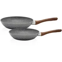 Krüger Pfannen-Set KRÜGER "Nevada", grau, Pfannen, Soft-Touch-Griff, flach, Ø