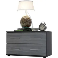 Vladon Nachttisch, Anthrazit, Holzwerkstoff, 60x35x35 cm, Schlafzimmer, Nachttische