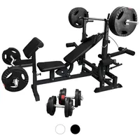 Gorilla Sports GORILLA SPORTS® Hantelbank - inkl. 100kg Hantelset,