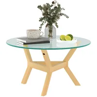 Homcom Couchtisch Hartglas, Stahl