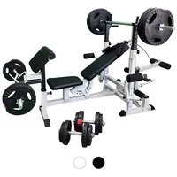 Gorilla Sports Kraftstation - inkl. 100kg Hantelset, Multifunktion Trainingsbank