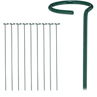 Relaxdays Pflanzstäbe Metall, 10er Set, Rankstäbe mit Ring, Metallstäbe