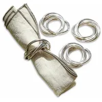 Loberon Serviettenring 4er Set Limche, Klassisch Schlichtes Design, Tafelschmuck,