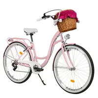 MILORDBIKES Milord Komfort City Fahrrad Retro Mit Weidenkorb Damenfahrrad
