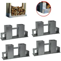 Trutzholm 4er Set Holzstapelhilfe feuerverzinkter Stahl 34x10x15 cm Holzstapelhalter