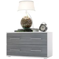 Vladon Nachttisch, Anthrazit, Holzwerkstoff, 60x35x35 cm, Schlafzimmer, Nachttische