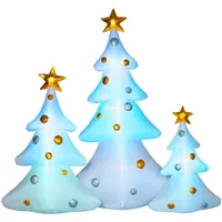 Homcom Aufblasbare Weihnachtsdekoration 210 cm 3er Set LED-Licht mehrfarbig