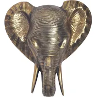 FineBuy Wohndeko Elefant 41 cm Aluminium Gold Afrika Dekoration