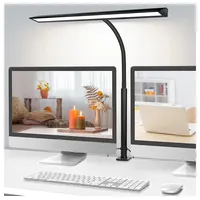  Dimmbare LED Schreibtischlampe:5Farbmodi, klemmbar,Schwanenhals,24W, Augenschutz