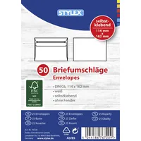 Stylex Briefumschläge, DIN C6, selbstklebend, 50 Stück,